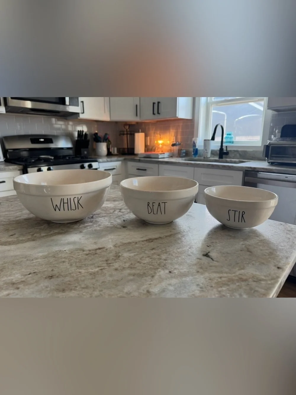 Rae Dunn 3 piece set - whisk, stir, beat